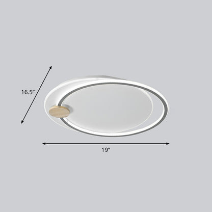 Big O Flush Mount Lighting Nordic Style Acrylic Bedroom LED Ceiling Mount Light Fixture Grey 16.5" White Clearhalo 'Ceiling Lights' 'Close To Ceiling Lights' 'Close to ceiling' 'Flush mount' Lighting' 2327952