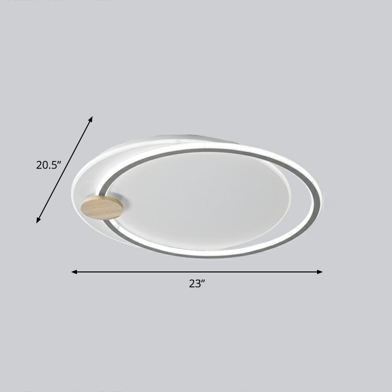 Big O Flush Mount Lighting Nordic Style Acrylic Bedroom LED Ceiling Mount Light Fixture Grey 20.5" White Clearhalo 'Ceiling Lights' 'Close To Ceiling Lights' 'Close to ceiling' 'Flush mount' Lighting' 2327956