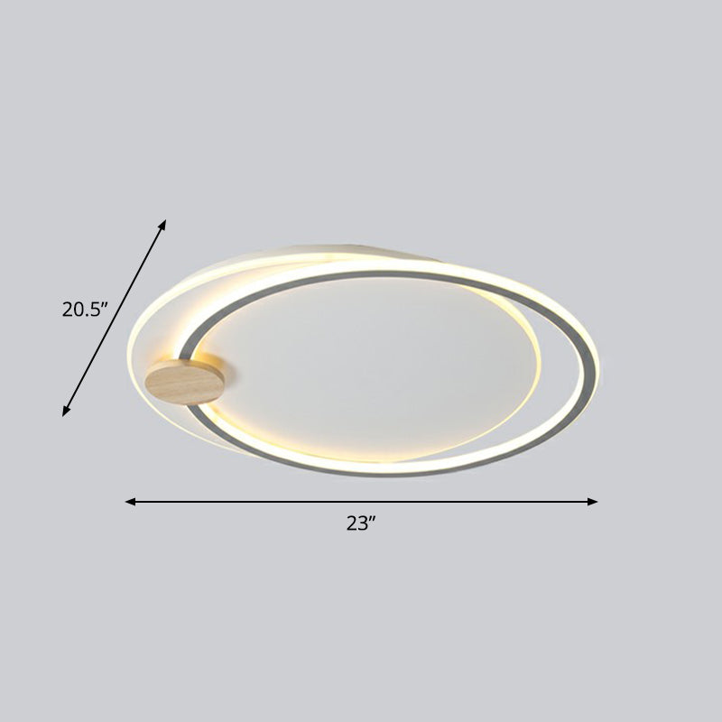 Big O Flush Mount Lighting Nordic Style Acrylic Bedroom LED Ceiling Mount Light Fixture Grey 20.5" Third Gear Clearhalo 'Ceiling Lights' 'Close To Ceiling Lights' 'Close to ceiling' 'Flush mount' Lighting' 2327958