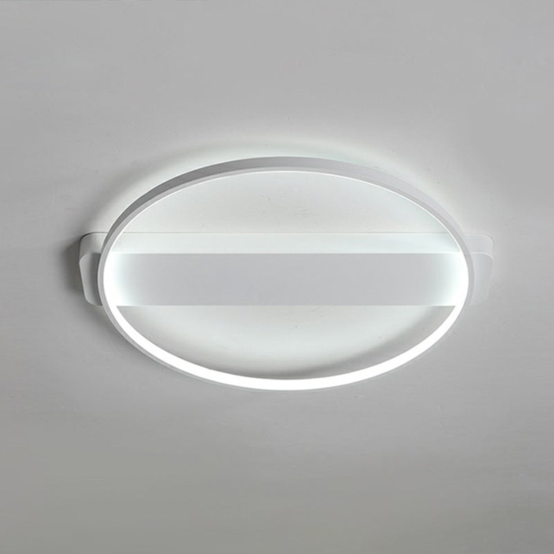Minimalistic Geometric Led Flush Mount Light Fixture Acrylic Bedroom Ceiling Light in White White 25.5" Round Clearhalo 'Ceiling Lights' 'Close To Ceiling Lights' 'Close to ceiling' 'Flush mount' Lighting' 2327975