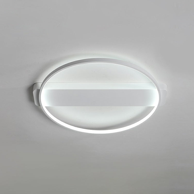 Minimalistic Geometric Led Flush Mount Light Fixture Acrylic Bedroom Ceiling Light in White White 21.5" Round Clearhalo 'Ceiling Lights' 'Close To Ceiling Lights' 'Close to ceiling' 'Flush mount' Lighting' 2327976
