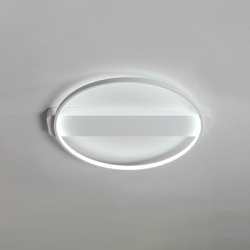 Minimalistic Geometric Led Flush Mount Light Fixture Acrylic Bedroom Ceiling Light in White White 18" Round Clearhalo 'Ceiling Lights' 'Close To Ceiling Lights' 'Close to ceiling' 'Flush mount' Lighting' 2327978