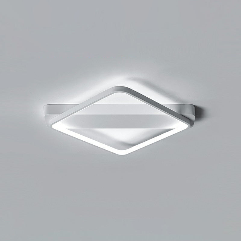 Minimalistic Geometric Led Flush Mount Light Fixture Acrylic Bedroom Ceiling Light in White White 18" Rhombus Clearhalo 'Ceiling Lights' 'Close To Ceiling Lights' 'Close to ceiling' 'Flush mount' Lighting' 2327980