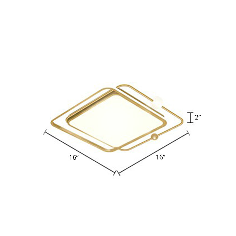 Gold Finish Ultrathin Flush Mount Fixture Contemporary LED Acrylic Ceiling Flush Light for Bedroom