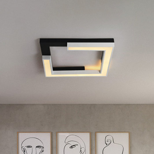 Splicing Square Acrylic LED Ceiling Lamp Nordic Black and White Flush Mount Lighting for Living Room Clearhalo 'Ceiling Lights' 'Close To Ceiling Lights' 'Close to ceiling' 'Flush mount' Lighting' 2328113