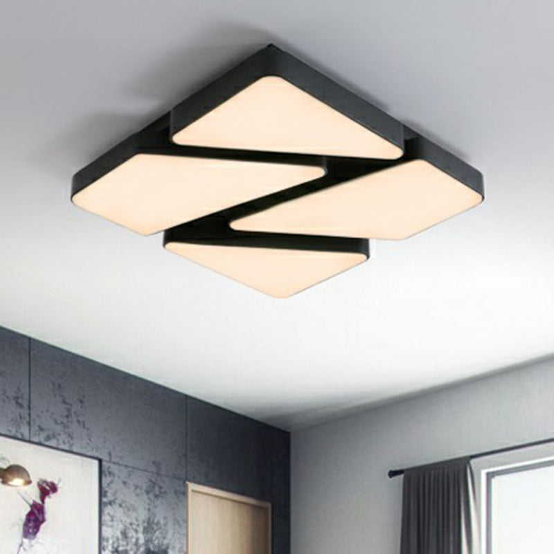 Metal Square LED Ceiling Mount Fixture Nordic Style Flush Light with Acrylic Diffuser for Bedroom Clearhalo 'Ceiling Lights' 'Close To Ceiling Lights' 'Close to ceiling' 'Flush mount' Lighting' 2328124