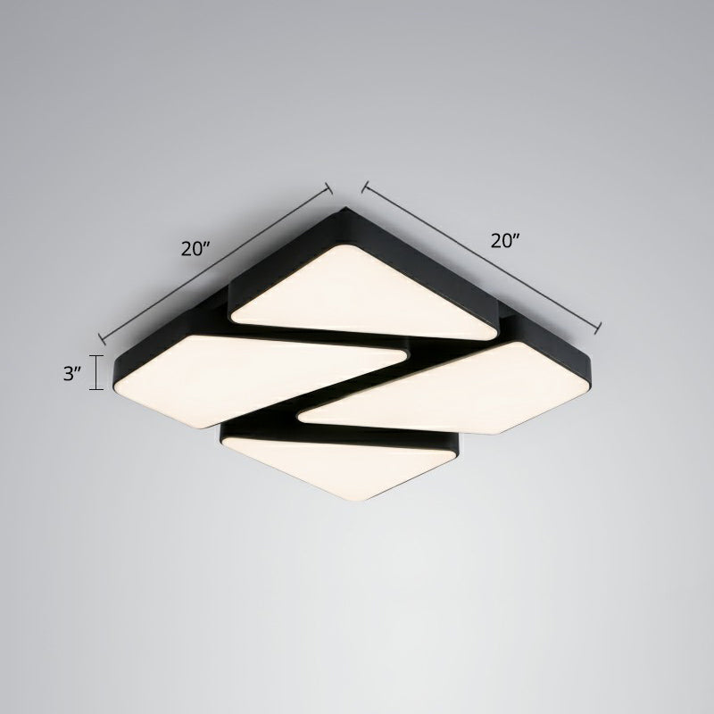 Metal Square LED Ceiling Mount Fixture Nordic Style Flush Light with Acrylic Diffuser for Bedroom Black Third Gear Clearhalo 'Ceiling Lights' 'Close To Ceiling Lights' 'Close to ceiling' 'Flush mount' Lighting' 2328125