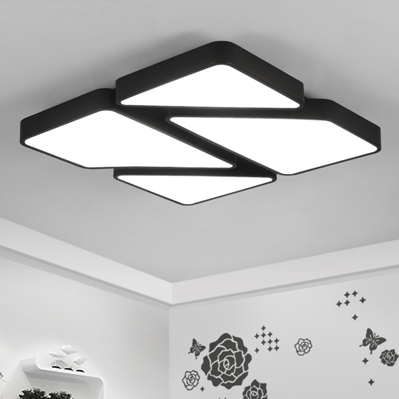 Metal Square LED Ceiling Mount Fixture Nordic Style Flush Light with Acrylic Diffuser for Bedroom Clearhalo 'Ceiling Lights' 'Close To Ceiling Lights' 'Close to ceiling' 'Flush mount' Lighting' 2328127