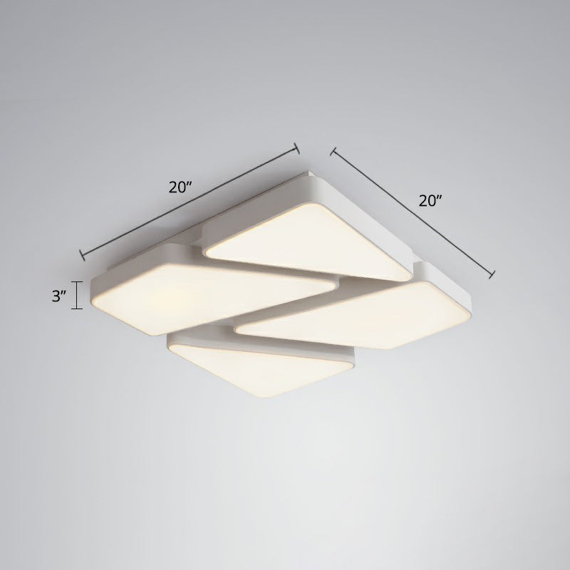Metal Square LED Ceiling Mount Fixture Nordic Style Flush Light with Acrylic Diffuser for Bedroom White Third Gear Clearhalo 'Ceiling Lights' 'Close To Ceiling Lights' 'Close to ceiling' 'Flush mount' Lighting' 2328128