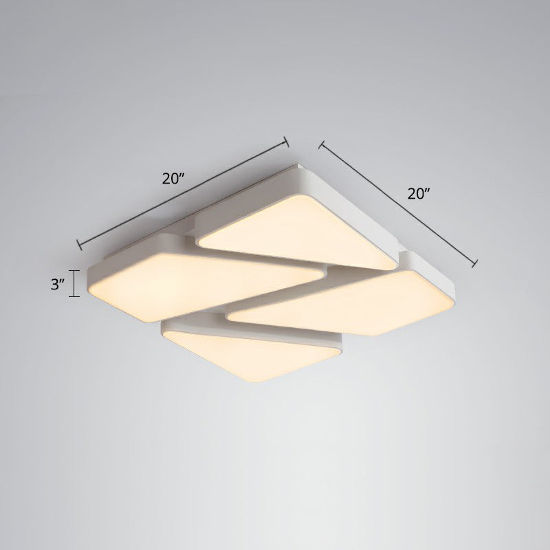 Metal Square LED Ceiling Mount Fixture Nordic Style Flush Light with Acrylic Diffuser for Bedroom White Remote Control Stepless Dimming Clearhalo 'Ceiling Lights' 'Close To Ceiling Lights' 'Close to ceiling' 'Flush mount' Lighting' 2328130
