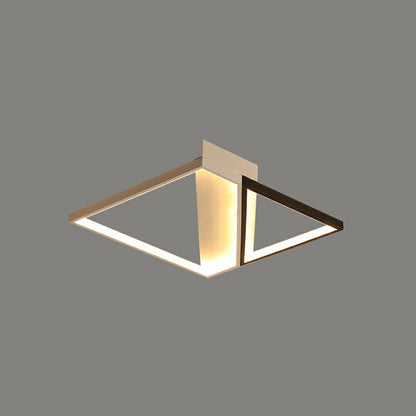 Black and White Frame LED Flushmount Lighting Minimalism Metal Ceiling Flush Light for Bedroom Black 16.5" Natural Clearhalo 'Ceiling Lights' 'Close To Ceiling Lights' 'Close to ceiling' 'Flush mount' Lighting' 2328132