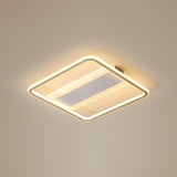 Bedroom Flush Light Minimalist Gold and White Ceiling Light with Square Acrylic Shade Gold 16.5" Clearhalo 'Ceiling Lights' 'Close To Ceiling Lights' 'Close to ceiling' 'Flush mount' Lighting' 2328151