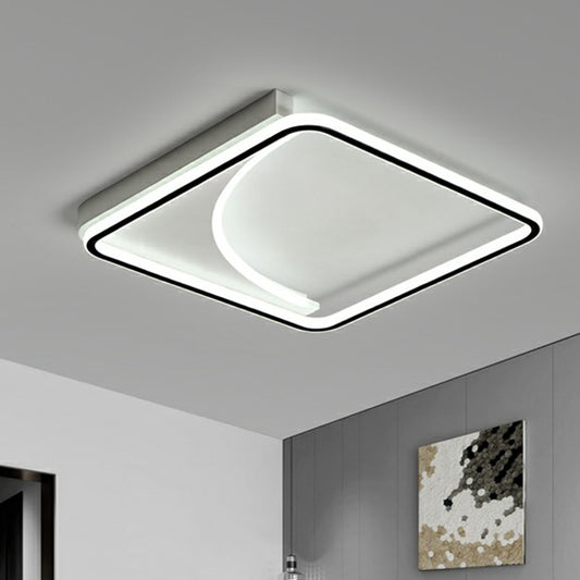 Minimalistic Ceiling Flush Light Black Square LED Flush Mount Fixture with Acrylic Shade Black White Clearhalo 'Ceiling Lights' 'Close To Ceiling Lights' 'Close to ceiling' 'Flush mount' Lighting' 2328161