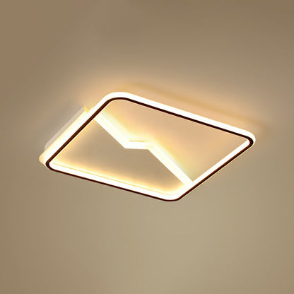 Modern Square LED Ceiling Mount Lamp Aluminum Bedroom Flush Mounted Light Fixture Black 18" Clearhalo 'Ceiling Lights' 'Close To Ceiling Lights' 'Close to ceiling' 'Flush mount' Lighting' 2328173