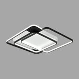 Stacked Ceiling Flush Mount Light Modern Metal Black Square LED Flushmount for Bedroom Black 20.5" White Clearhalo 'Ceiling Lights' 'Close To Ceiling Lights' 'Close to ceiling' 'Flush mount' Lighting' 2328199