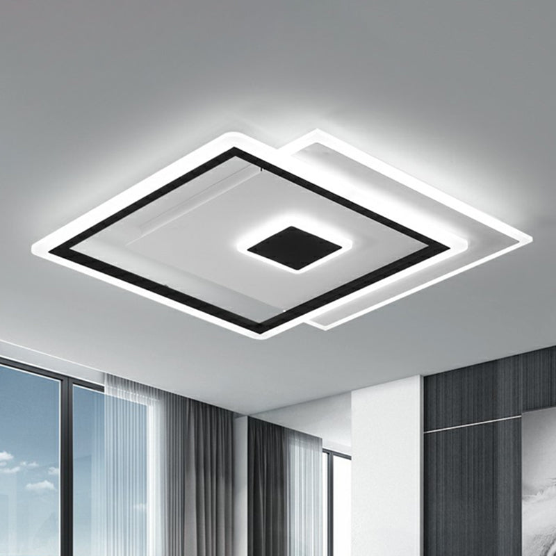 Quad Bedroom LED Ceiling Lamp Acrylic Simplicity Flush Mounted Lighting in Black Clearhalo 'Ceiling Lights' 'Close To Ceiling Lights' 'Close to ceiling' 'Flush mount' Lighting' 2328202