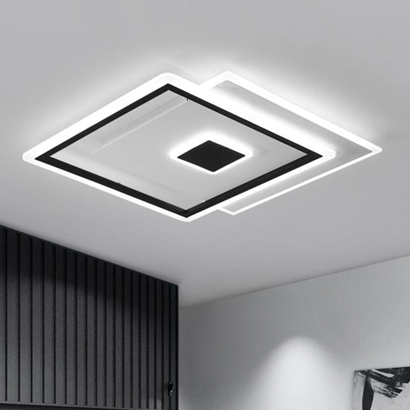 Quad Bedroom LED Ceiling Lamp Acrylic Simplicity Flush Mounted Lighting in Black Clearhalo 'Ceiling Lights' 'Close To Ceiling Lights' 'Close to ceiling' 'Flush mount' Lighting' 2328204