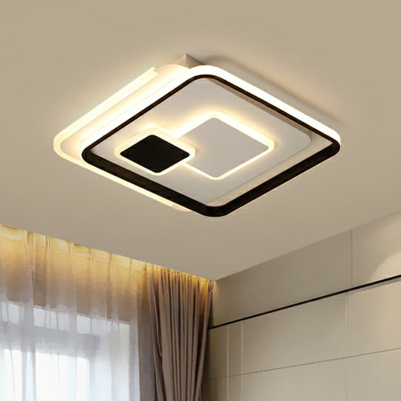 Black Ultrathin Square Flushmount Lighting Minimalist Metal LED Ceiling Light Fixture for Bedroom Clearhalo 'Ceiling Lights' 'Close To Ceiling Lights' 'Close to ceiling' 'Flush mount' Lighting' 2328209