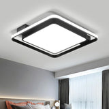 Black Square Ceiling Light Fixture Simple Metal LED Flush Mount with Acrylic Diffuser Clearhalo 'Ceiling Lights' 'Close To Ceiling Lights' 'Close to ceiling' 'Flush mount' Lighting' 2328247