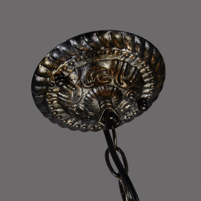 Candle Hanging Lamp Traditional Metal 6 Bulbs Black Chandelier Pendant Light for Kitchen Island Clearhalo 'Ceiling Lights' 'Chandeliers' Lighting' options 232863