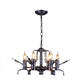 Candle Metal Ceiling Lamp Traditional 6-Head Living Room Chandelier Pendant Light in Black Clearhalo 'Ceiling Lights' 'Chandeliers' Lighting' options 232883