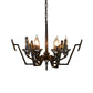 Black 6 Lights Chandelier Lighting Rustic Metal Candelabra Pendant Lamp for Bedroom Clearhalo 'Ceiling Lights' 'Chandeliers' Lighting' options 232888