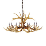 Traditional Antler Shaped Hanging Lamp 8 Bulbs Resin Chandelier Light Fixture in Brown Clearhalo 'Ceiling Lights' 'Chandeliers' Lighting' options 232963