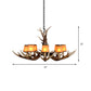 Cone Resin Ceiling Lamp Traditional 6/8/10-Head Living Room Chandelier Pendant Light with Adjustable Chain in Brown Clearhalo 'Ceiling Lights' 'Chandeliers' Lighting' options 233277