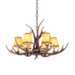 Resin Conical Chandelier Lamp Rustic 6/8/10-Head Bedroom Pendant Ceiling Light with Antler in Brown Clearhalo 'Ceiling Lights' 'Chandeliers' Lighting' options 233305