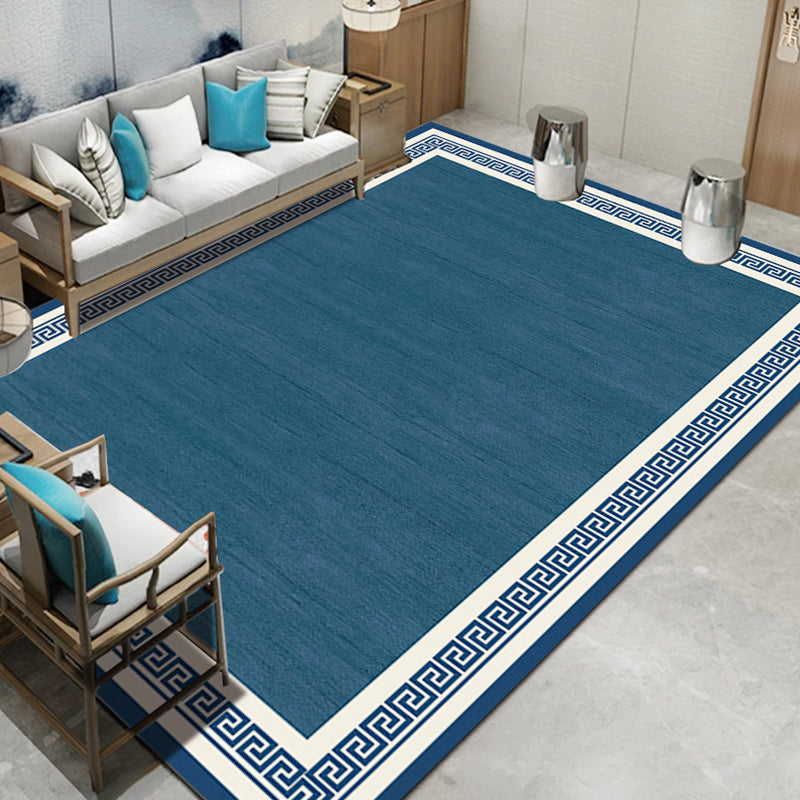 Multi Colored Parlor Rug Asian Geometric Print Indoor Rug Polyster Non-Slip Backing Stain-Resistant Area Carpet Blue Clearhalo 'Area Rug' 'Rug' 2333064