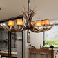 Resin Conical Chandelier Lamp Rustic 6/8/10-Head Bedroom Pendant Ceiling Light with Antler in Brown 8 Brown Clearhalo 'Ceiling Lights' 'Chandeliers' Lighting' options 233307_81ffd379-adff-469c-bc68-57318a0606f8