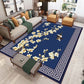 Vintage Parlor Rug Multi-Colored Floral Patterned Indoor Rug Synthetics Anti-Slip Backing Pet Friendly Carpet Dark Blue Clearhalo 'Area Rug' 'Rug' 2333119