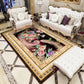 Chinoiserie Flower Rug Multi Colored Polypropylene Area Carpet Anti-Slip Backing Pet Friendly Easy Care Indoor Rug for Parlor Black Clearhalo 'Area Rug' 'Rug' 2333139