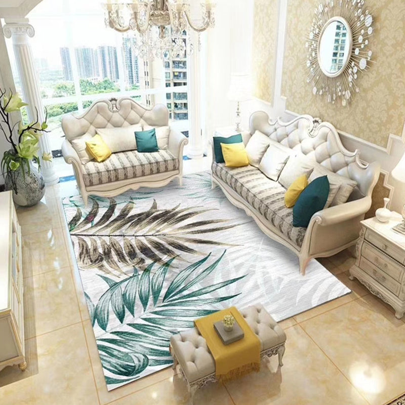 Chinoiserie Flower Rug Multi Colored Polypropylene Area Carpet Anti-Slip Backing Pet Friendly Easy Care Indoor Rug for Parlor Light Green Clearhalo 'Area Rug' 'Rug' 2333144