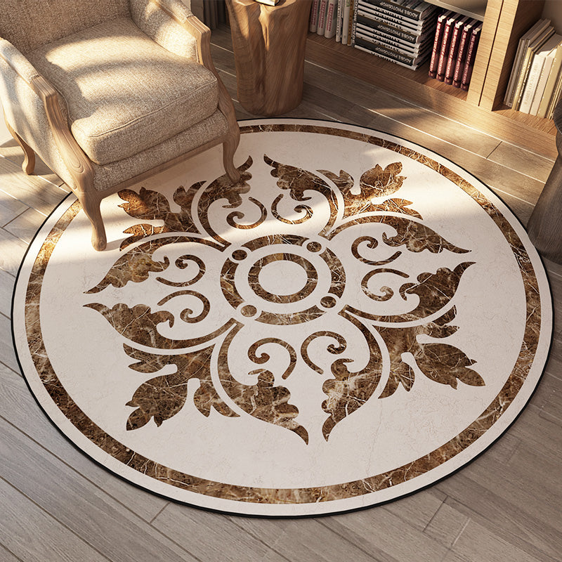 Olden Decoration Rug Multi Color Flower Printed Area Carpet Polyster Non-Slip Backing Stain-Resistant Indoor Rug Clearhalo 'Area Rug' 'Rugs' 'Vintage' Rug' 2333149
