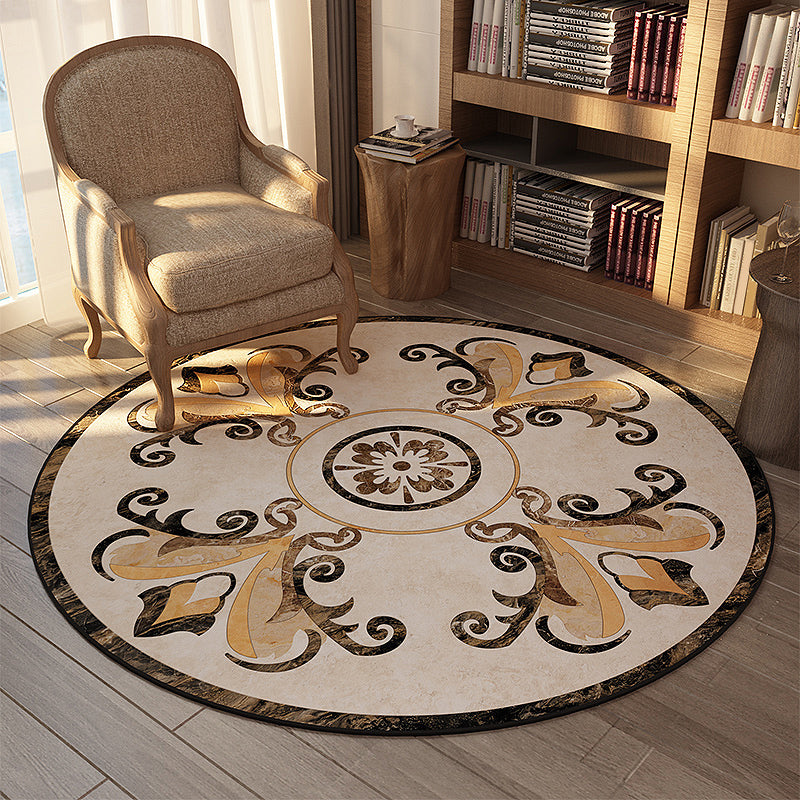 Olden Decoration Rug Multi Color Flower Printed Area Carpet Polyster Non-Slip Backing Stain-Resistant Indoor Rug Clearhalo 'Area Rug' 'Rugs' 'Vintage' Rug' 2333152