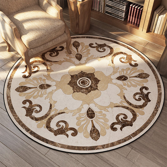 Olden Decoration Rug Multi Color Flower Printed Area Carpet Polyster Non-Slip Backing Stain-Resistant Indoor Rug Coffee Clearhalo 'Area Rug' 'Rugs' 'Vintage' Rug' 2333153