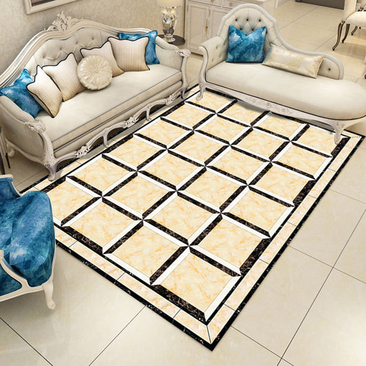 Multi Colored Contemporary Rug Polyster Geometric Print Indoor Rug Non-Slip Backing Pet Friendly Area Carpet for Living Room Light Yellow Clearhalo 'Area Rug' 'Modern' 'Rugs' Rug' 2333187