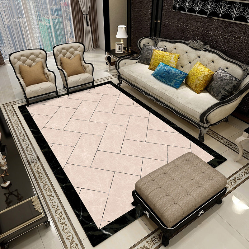 Multi Color Geometric Print Rug Polyster Retro Indoor Rug Non-Slip Backing Stain-Resistant Area Carpet for Living Room Light Camel Clearhalo 'Area Rug' 'Rugs' 'Vintage' Rug' 2333195