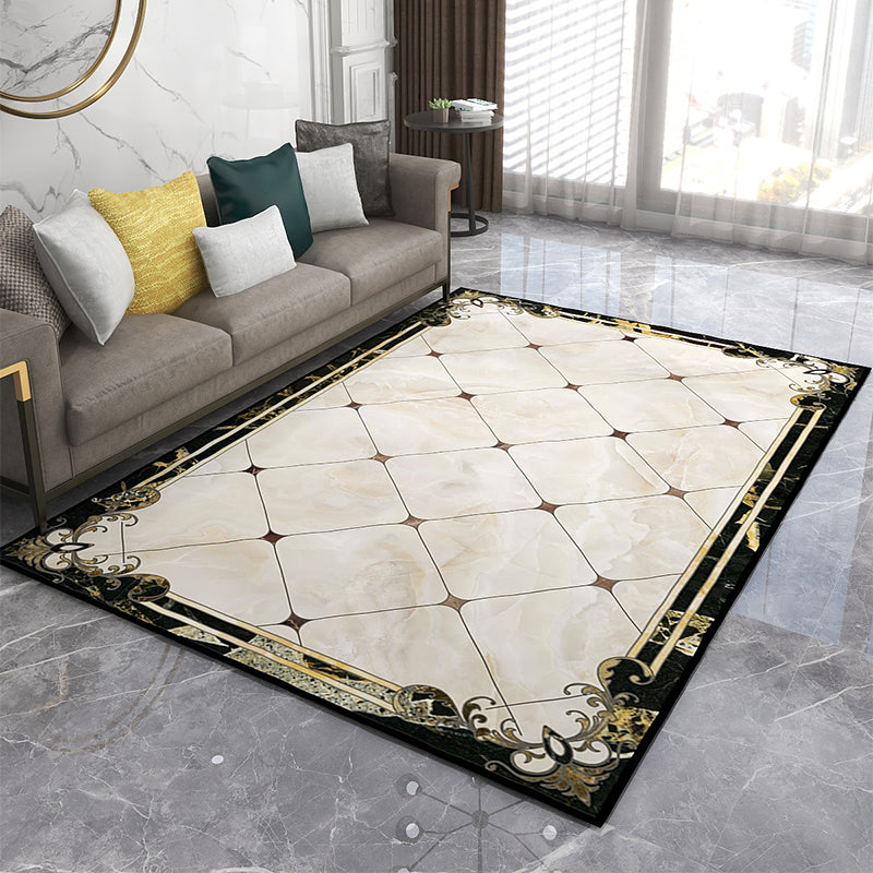 Formal Living Room Rug Multi Color Geometric Pattern Area Carpet Leather Non-Slip Backing Pet Friendly Easy Care Rug Clearhalo 'Area Rug' 'Rugs' 'Vintage' Rug' 2333207
