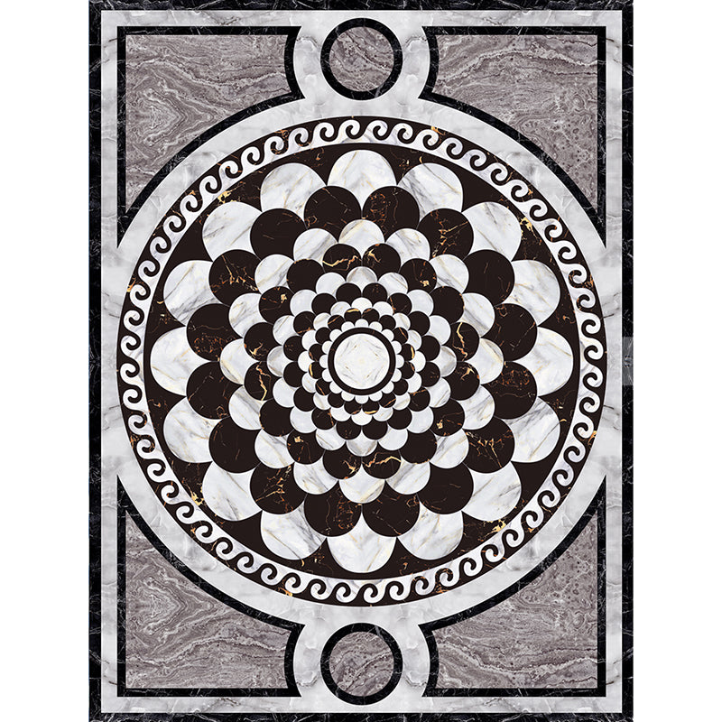 Formal Living Room Rug Multi Color Geometric Pattern Area Carpet Leather Non-Slip Backing Pet Friendly Easy Care Rug Black Clearhalo 'Area Rug' 'Rugs' 'Vintage' Rug' 2333208