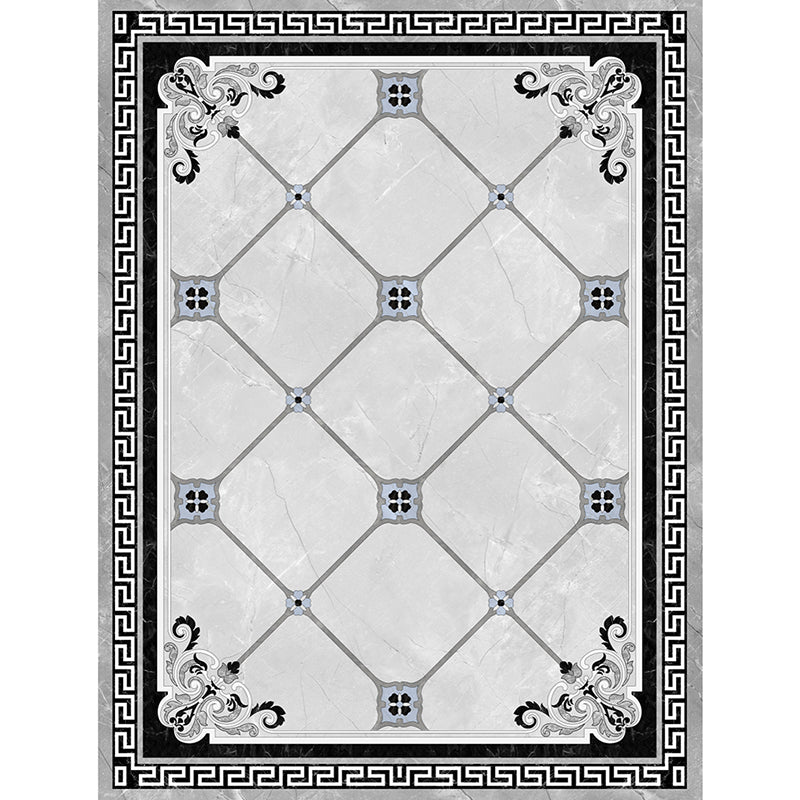 Formal Living Room Rug Multi Color Geometric Pattern Area Carpet Leather Non-Slip Backing Pet Friendly Easy Care Rug Grey Clearhalo 'Area Rug' 'Rugs' 'Vintage' Rug' 2333209