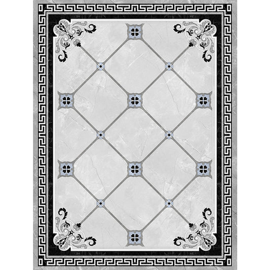 Formal Living Room Rug Multi Color Geometric Pattern Area Carpet Leather Non-Slip Backing Pet Friendly Easy Care Rug Grey Clearhalo 'Area Rug' 'Rugs' 'Vintage' Rug' 2333209