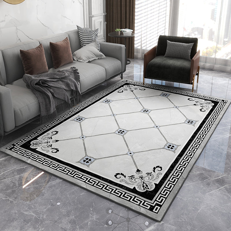 Formal Living Room Rug Multi Color Geometric Pattern Area Carpet Leather Non-Slip Backing Pet Friendly Easy Care Rug Clearhalo 'Area Rug' 'Rugs' 'Vintage' Rug' 2333210
