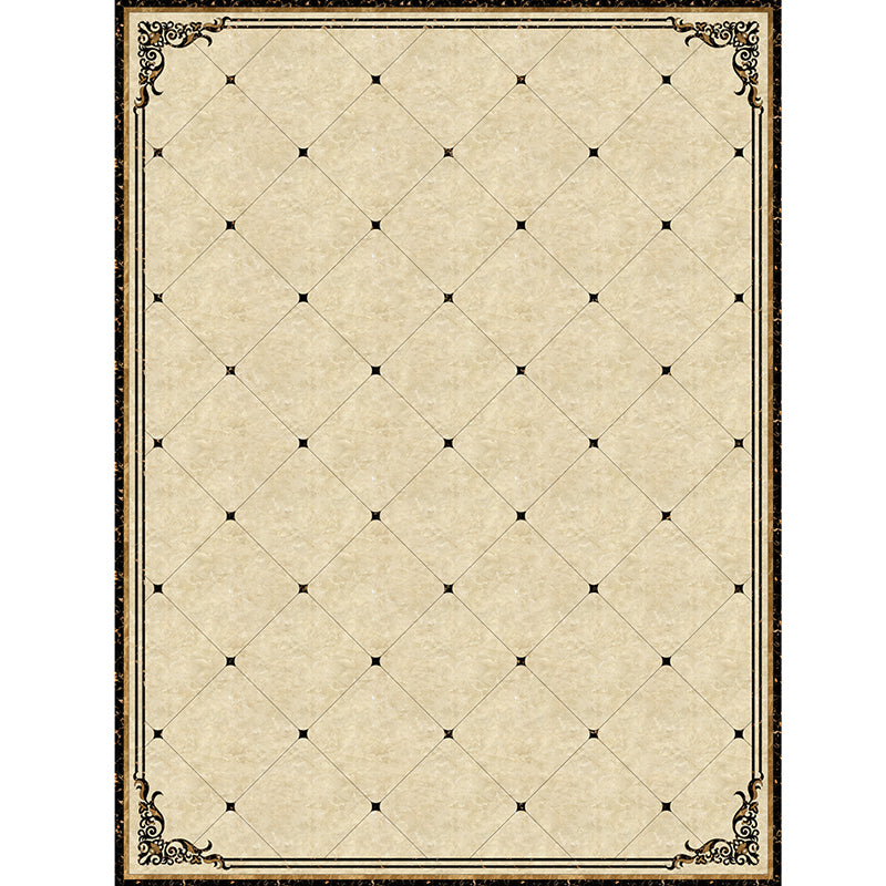 Formal Living Room Rug Multi Color Geometric Pattern Area Carpet Leather Non-Slip Backing Pet Friendly Easy Care Rug Yellow Clearhalo 'Area Rug' 'Rugs' 'Vintage' Rug' 2333211