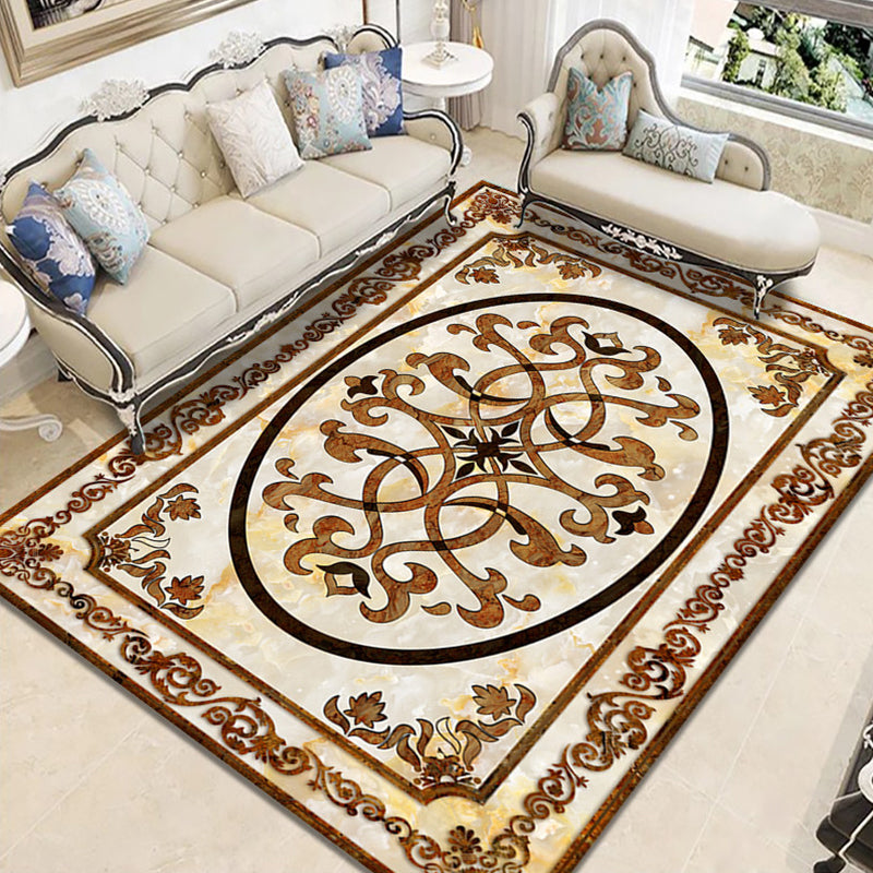 Nostalgia Geometric Printed Rug Multi Colored Polyster Indoor Rug Non-Slip Backing Pet Friendly Carpet for Living Room Coffee Clearhalo 'Area Rug' 'Rugs' 'Vintage' Rug' 2333219