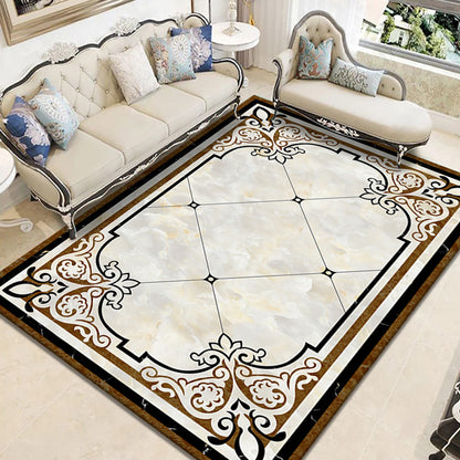 Nostalgia Geometric Printed Rug Multi Colored Polyster Indoor Rug Non-Slip Backing Pet Friendly Carpet for Living Room Dark Coffee Clearhalo 'Area Rug' 'Rugs' 'Vintage' Rug' 2333229