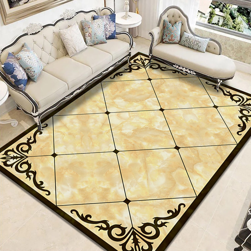 Nostalgia Geometric Printed Rug Multi Colored Polyster Indoor Rug Non-Slip Backing Pet Friendly Carpet for Living Room Golden Clearhalo 'Area Rug' 'Rugs' 'Vintage' Rug' 2333230