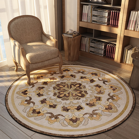 Olden Bedroom Rug Multi Colored Floral Printed Indoor Rug Polypropylene Anti-Slip Backing Easy Care Area Carpet Yellow Clearhalo 'Area Rug' 'Rugs' 'Vintage' Rug' 2333232