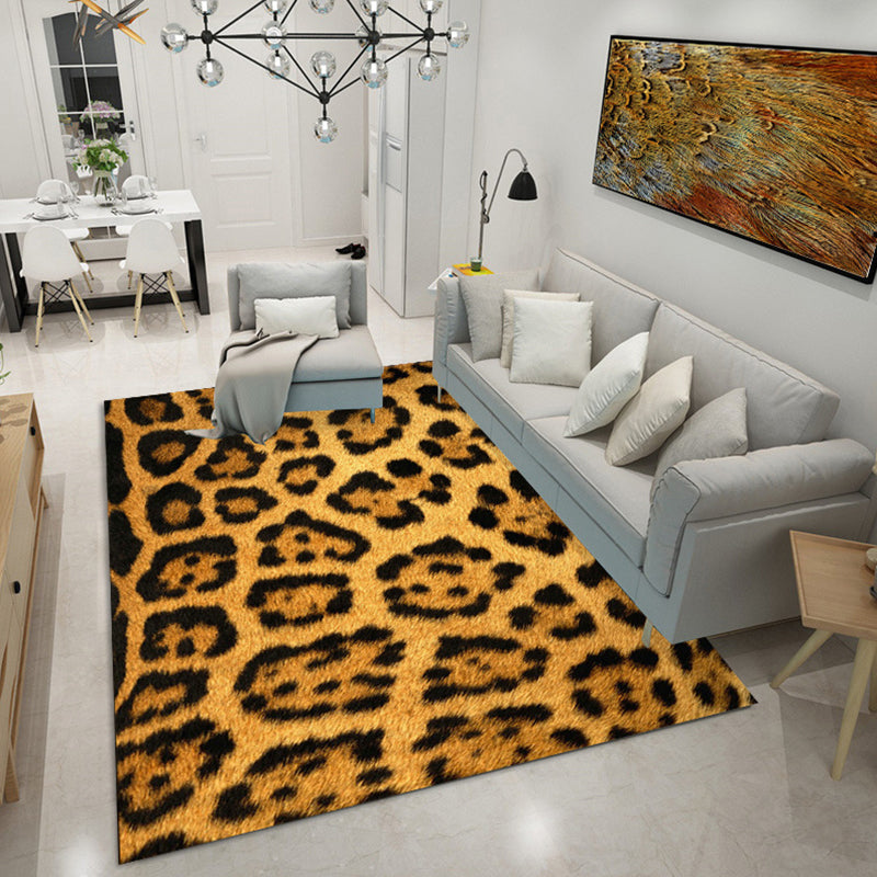 Casual Living Room Rug Multi Color Animal Skin Print Indoor Rug Polyster Anti-Slip Backing Easy Care Area Rug Yellow Clearhalo 'Area Rug' 'Casual' 'Rugs' Rug' 2333265